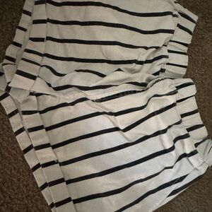 Striped Black and White Shorts